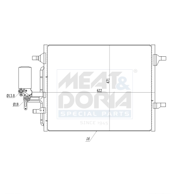 MEAT & DORIA Kondensor, klimaanlæg 991211 for VOLVO