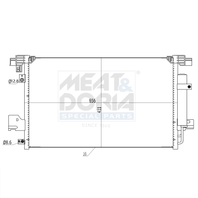 MEAT & DORIA Kondensor, klimaanlæg 991121 for PEUGEOT MITSUBISHI CITROËN CITROËN/PEUGEOT
