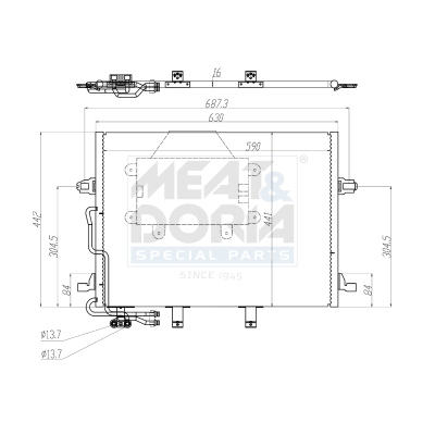 MEAT & DORIA Kondensor, klimaanlæg 991261 for MERCEDES-BENZ