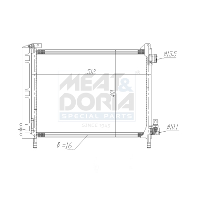 MEAT & DORIA Kondensor, klimaanlæg 991210 for NISSAN