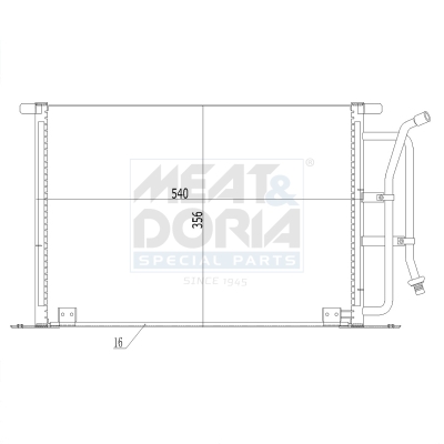 MEAT & DORIA Kondensor, klimaanlæg 991215 for FORD MAZDA