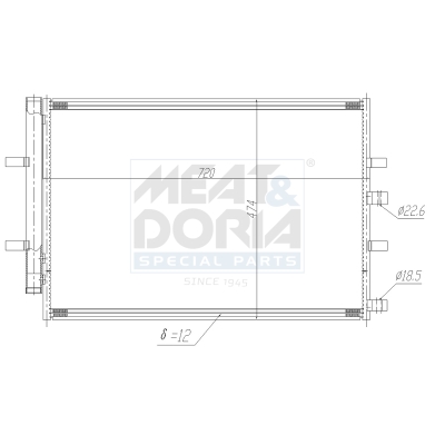MEAT & DORIA Kondensor, klimaanlæg 991194 for FORD