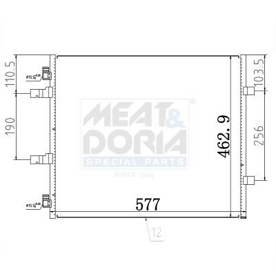 MEAT & DORIA Kondensor, klimaanlæg 991266 for OPEL VAUXHALL RENAULT