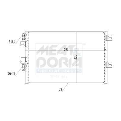 MEAT & DORIA Kondensor, klimaanlæg 991079 for NISSAN RENAULT
