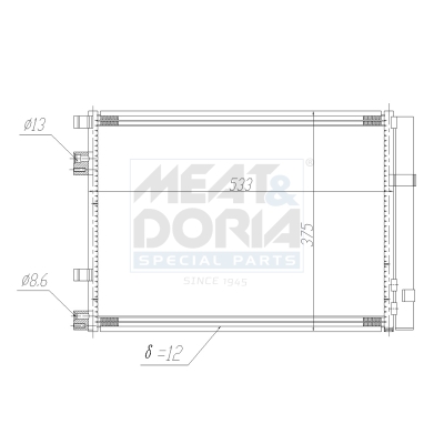 MEAT & DORIA Kondensor, klimaanlæg 991200 for KIA