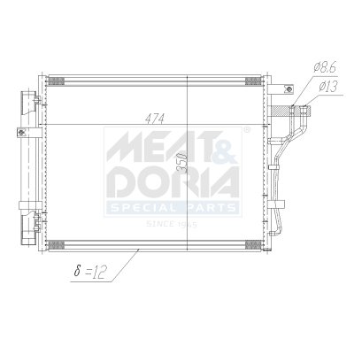 MEAT & DORIA Kondensor, klimaanlæg 991195 for KIA