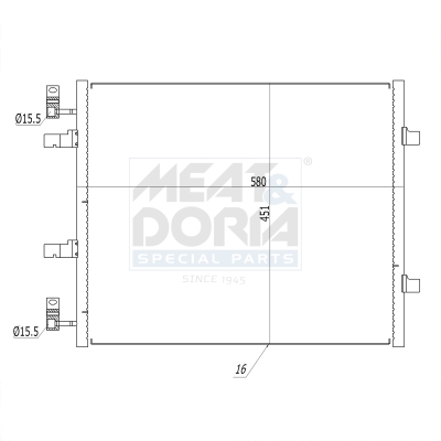 MEAT & DORIA Kondensor, klimaanlæg 991161 for OPEL