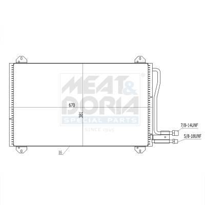 MEAT & DORIA Kondensor, klimaanlæg 991063 for MERCEDES-BENZ DODGE CHRYSLER