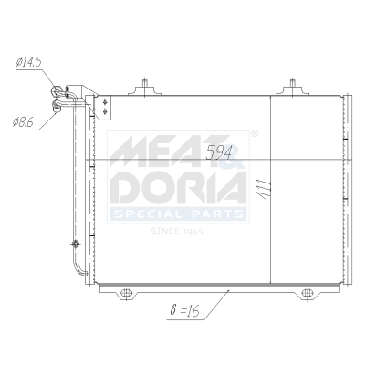 MEAT & DORIA Kondensor, klimaanlæg 991248 for MERCEDES-BENZ