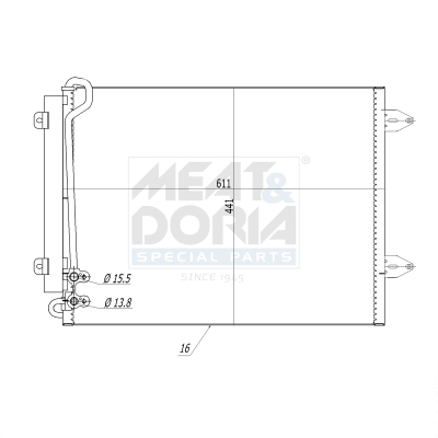 MEAT & DORIA Kondensor, klimaanlæg 991052 for AUDI SKODA VW VAG