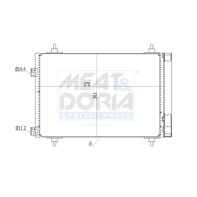 MEAT & DORIA Kondensor, klimaanlæg 991084 for CITROËN/PEUGEOT