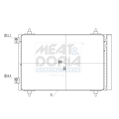 MEAT & DORIA Kondensor, klimaanlæg 991012 for LANCIA CITROËN/PEUGEOT