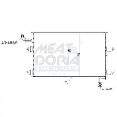 MEAT & DORIA Kondensor, klimaanlæg 991145 for VW