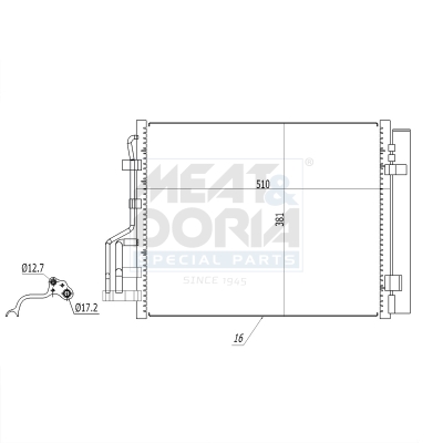 MEAT & DORIA Kondensor, klimaanlæg 991129 for HYUNDAI KIA