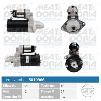 MEAT & DORIA Starter 5010966 for OPEL LANCIA