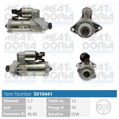 MEAT & DORIA Starter 5010441 for VAG AUDI