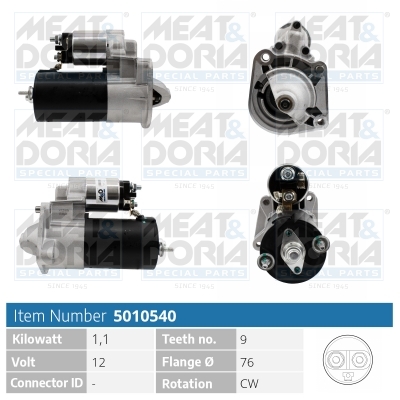 MEAT & DORIA Starter 5010540 for VOLVO