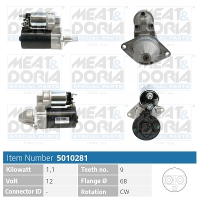 MEAT & DORIA Starter 5010281 for OPEL CHEVROLET