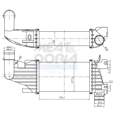 MEAT & DORIA Ladeluftkøler 995265 for VAUXHALL OPEL