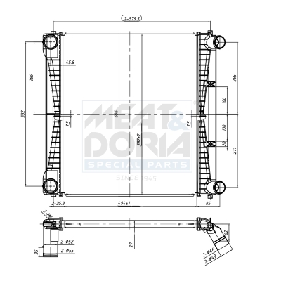 MEAT & DORIA Ladeluftkøler 995440 for LAND ROVER
