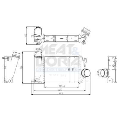 MEAT & DORIA Ladeluftkøler 995434 for RENAULT