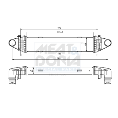 MEAT & DORIA Ladeluftkøler 995212 for MERCEDES-BENZ