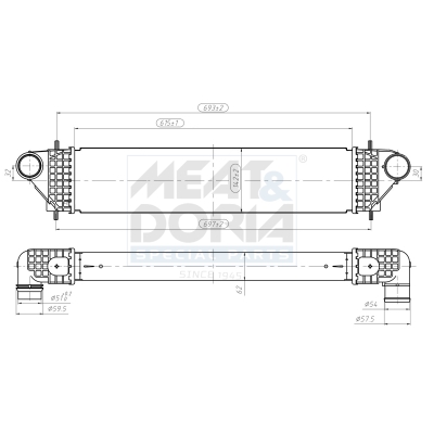 MEAT & DORIA Ladeluftkøler 995429 for MITSUBISHI