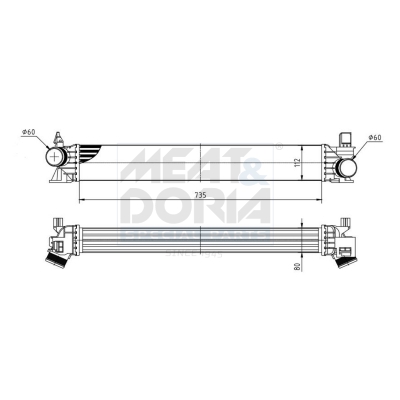 MEAT & DORIA Ladeluftkøler 995498 for CITROËN LANCIA PEUGEOT CITROËN/PEUGEOT OPEL