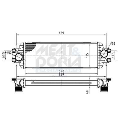 MEAT & DORIA Ladeluftkøler 995376 for VAUXHALL OPEL