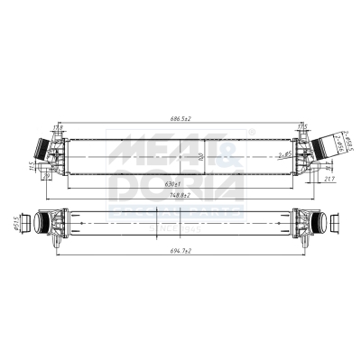 MEAT & DORIA Ladeluftkøler 995193 for LANCIA