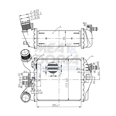 MEAT & DORIA Ladeluftkøler 995029 for ABARTH