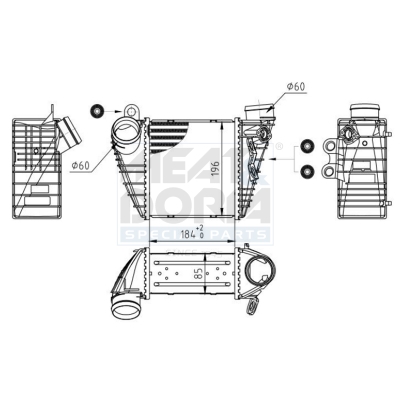 MEAT & DORIA Ladeluftkøler 995408 for AUDI SEAT VW SKODA VAG