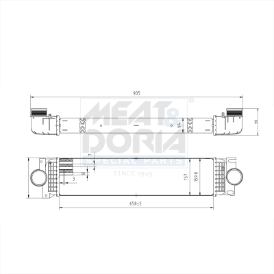 MEAT & DORIA Ladeluftkøler 995006 for FORD