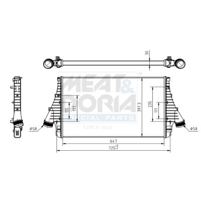 MEAT & DORIA Ladeluftkøler 995307 for CADILLAC OPEL