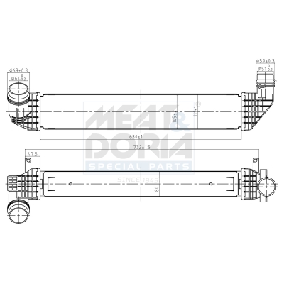 MEAT & DORIA Ladeluftkøler 995045 for RENAULT
