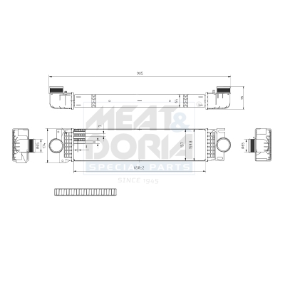 MEAT & DORIA Ladeluftkøler 995487 for FORD FORD USA