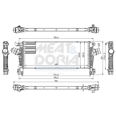 MEAT & DORIA Ladeluftkøler 995155 for VAUXHALL OPEL