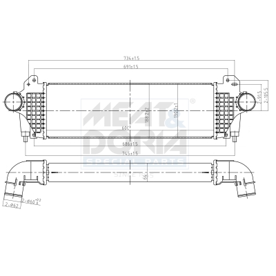 MEAT & DORIA Ladeluftkøler 995059 for IVECO