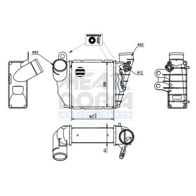 MEAT & DORIA Ladeluftkøler 995176 for VW VAG SEAT SKODA