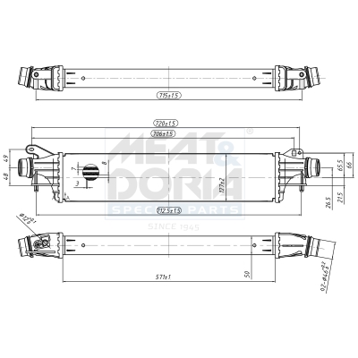 MEAT & DORIA Ladeluftkøler 995079 for VAUXHALL OPEL