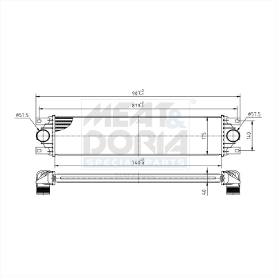 MEAT & DORIA Ladeluftkøler 995379 for VAUXHALL OPEL