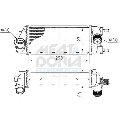 MEAT & DORIA Ladeluftkøler 995069 for LANCIA