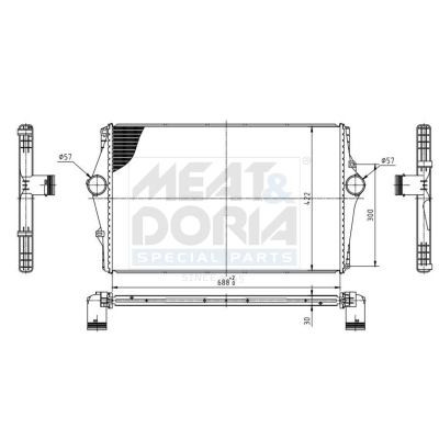 MEAT & DORIA Ladeluftkøler 995552 for VOLVO