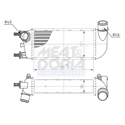 MEAT & DORIA Ladeluftkøler 995251 for LANCIA