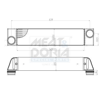 MEAT & DORIA Ladeluftkøler 995315 for BMW LAND ROVER