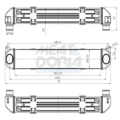 MEAT & DORIA Ladeluftkøler 995058 for LAND ROVER