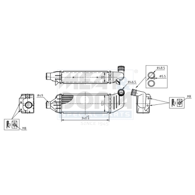 MEAT & DORIA Ladeluftkøler 995335 for FORD