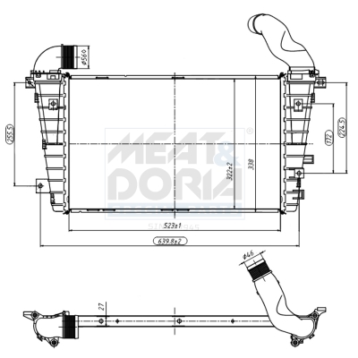 MEAT & DORIA Ladeluftkøler 995154 for OPEL VAUXHALL