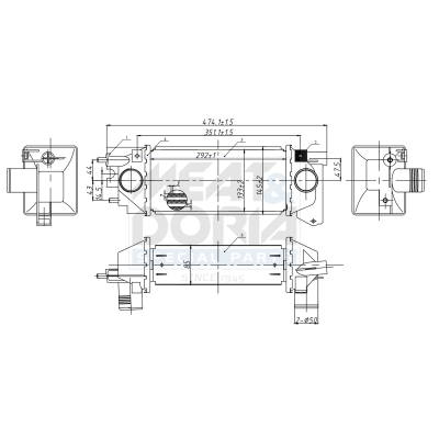 MEAT & DORIA Ladeluftkøler 995030 for LAND ROVER