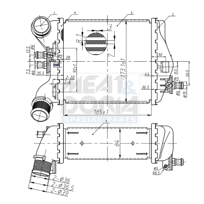 MEAT & DORIA Ladeluftkøler 995028 for ABARTH